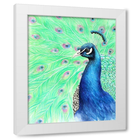 Mr. Peacock White Modern Wood Framed Art Print by Wickstrom, Martin