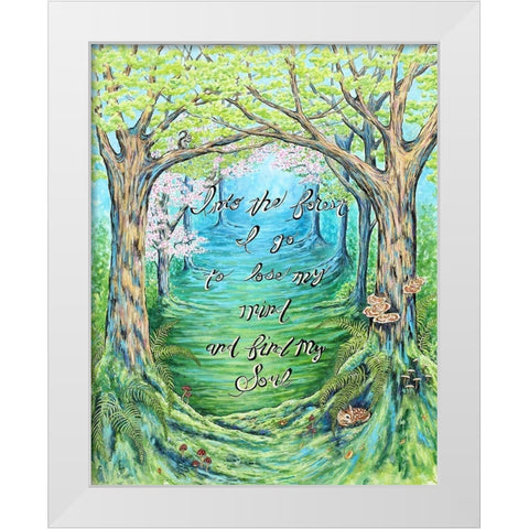 Into the Forest White Modern Wood Framed Art Print by Wickstrom, Martin