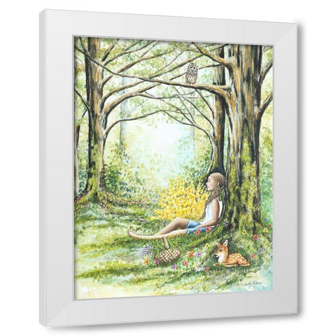 Forest Meditation White Modern Wood Framed Art Print by Wickstrom, Martin