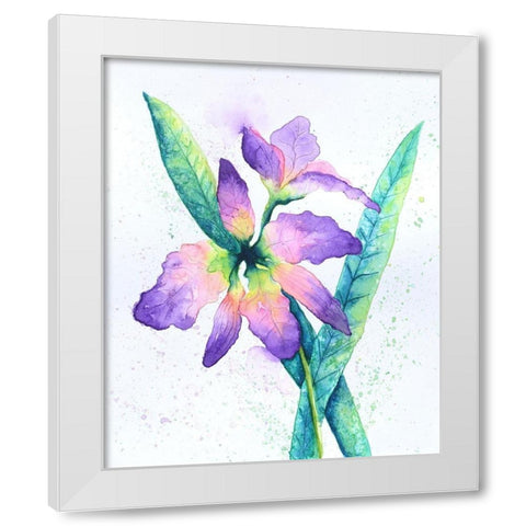 Purple Orchid White Modern Wood Framed Art Print by Wickstrom, Martin