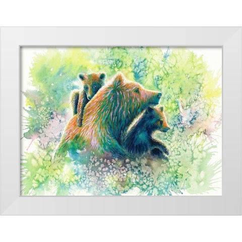 Mother Grizzly Bear White Modern Wood Framed Art Print by Wickstrom, Martin