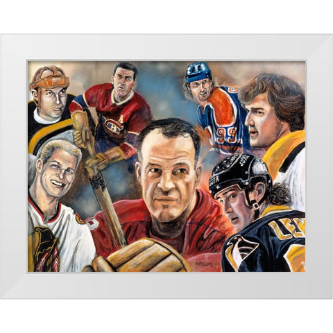 Greats White Modern Wood Framed Art Print by Murray Henderson Fine Art