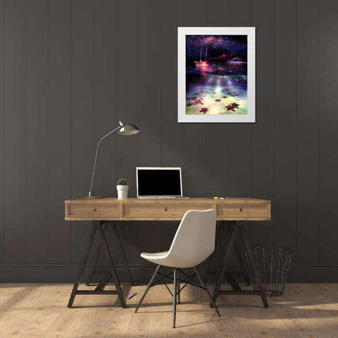 Stary Stary Nite White Modern Wood Framed Art Print by Murray Henderson Fine Art