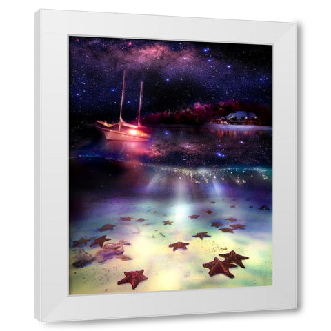 Stary Stary Nite White Modern Wood Framed Art Print by Murray Henderson Fine Art