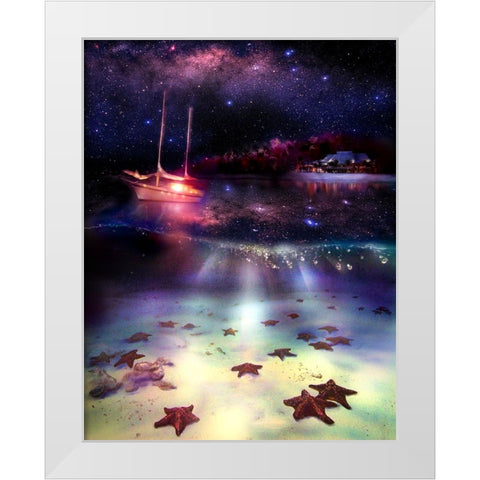 Stary Stary Nite White Modern Wood Framed Art Print by Murray Henderson Fine Art