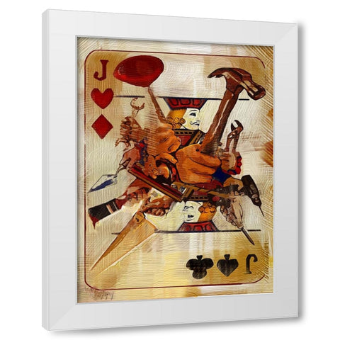 Jack Of All Trades White Modern Wood Framed Art Print by Murray Henderson Fine Art