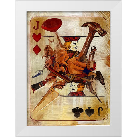 Jack Of All Trades White Modern Wood Framed Art Print by Murray Henderson Fine Art