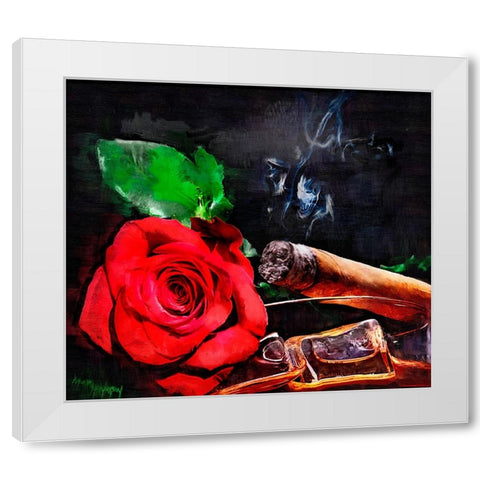 Rose Cigar White Modern Wood Framed Art Print by Murray Henderson Fine Art