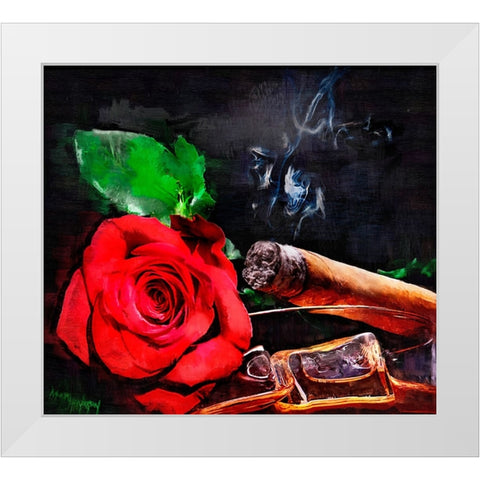 Rose Cigar White Modern Wood Framed Art Print by Murray Henderson Fine Art