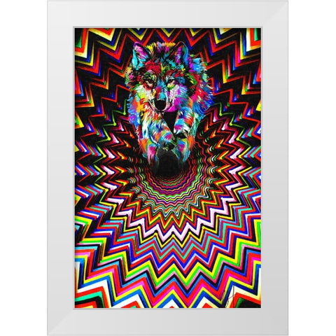 Wolf Run White Modern Wood Framed Art Print by Murray Henderson Fine Art