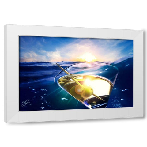 Sailing Martini White Modern Wood Framed Art Print by Murray Henderson Fine Art