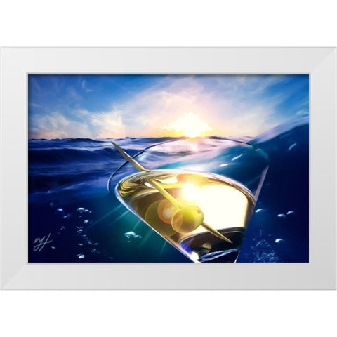 Sailing Martini White Modern Wood Framed Art Print by Murray Henderson Fine Art
