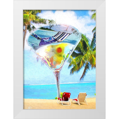 Southern Martini White Modern Wood Framed Art Print by Murray Henderson Fine Art