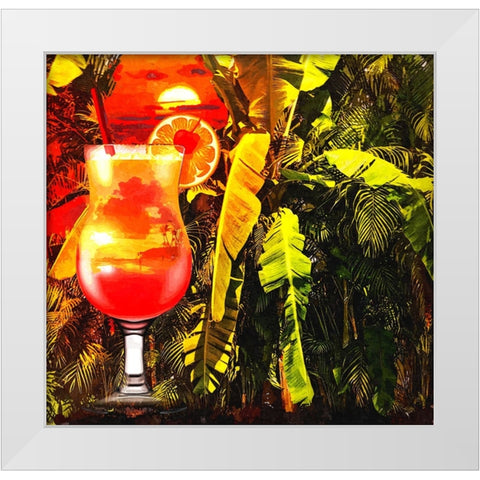 Tequila Sunrise White Modern Wood Framed Art Print by Murray Henderson Fine Art