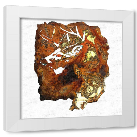 Deer M White Modern Wood Framed Art Print by Murray Henderson Fine Art