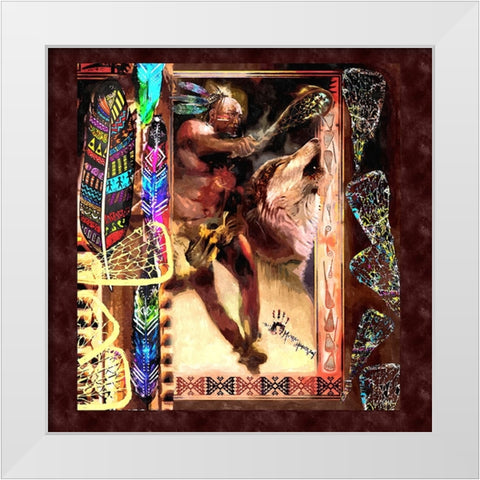 Lacrosse White Modern Wood Framed Art Print by Murray Henderson Fine Art