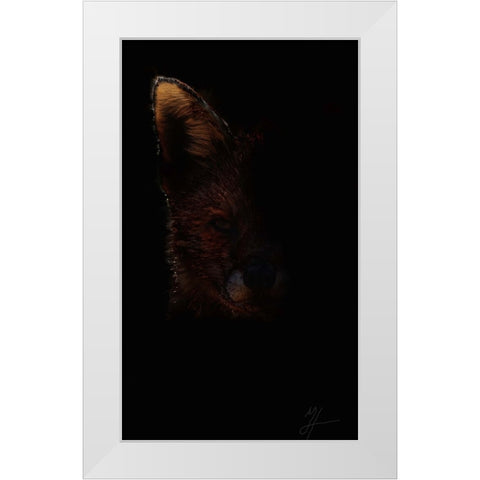 Out Fox White Modern Wood Framed Art Print by Murray Henderson Fine Art