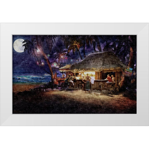 The Beach Bar White Modern Wood Framed Art Print by Murray Henderson Fine Art