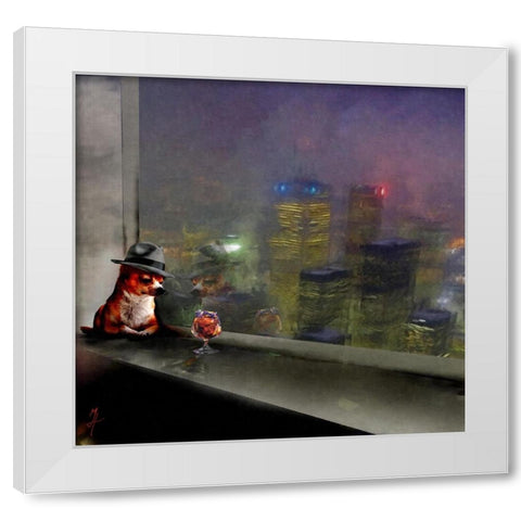 Thedog Father White Modern Wood Framed Art Print by Murray Henderson Fine Art