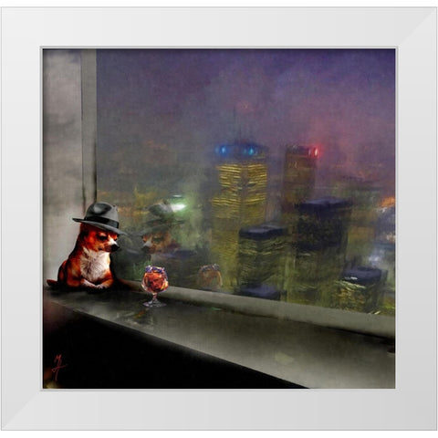 Thedog Father White Modern Wood Framed Art Print by Murray Henderson Fine Art