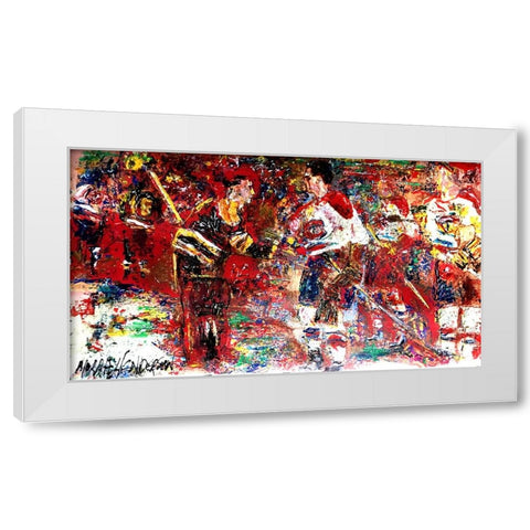 Rockets Handshake 1 White Modern Wood Framed Art Print by Murray Henderson Fine Art
