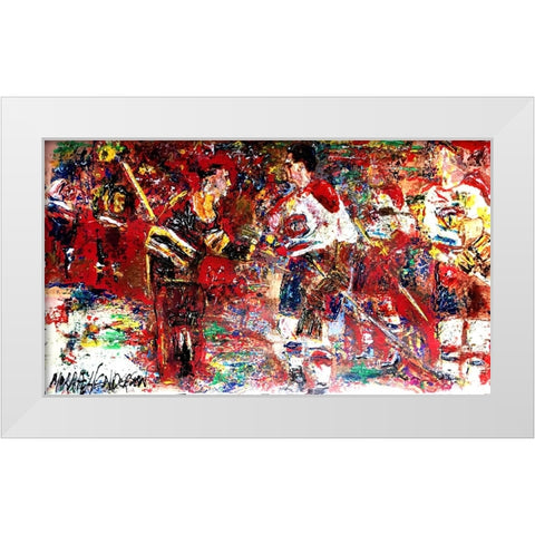 Rockets Handshake 1 White Modern Wood Framed Art Print by Murray Henderson Fine Art