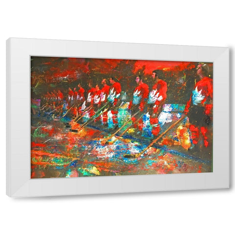 Team Canada 72 White Modern Wood Framed Art Print by Murray Henderson Fine Art