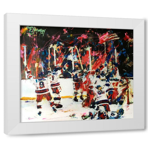 USA Maricle On Ice White Modern Wood Framed Art Print by Murray Henderson Fine Art