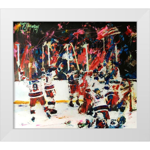 USA Maricle On Ice White Modern Wood Framed Art Print by Murray Henderson Fine Art