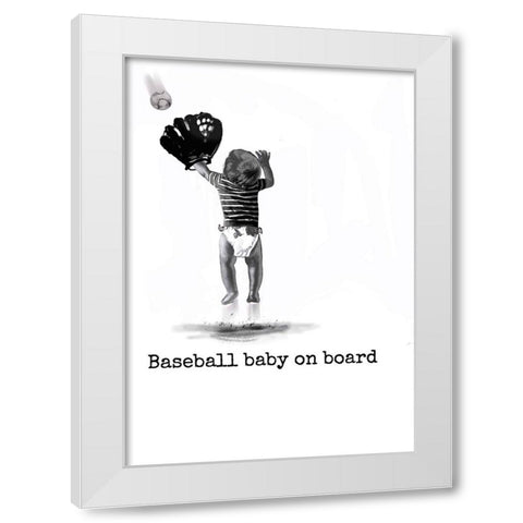 Baby Base 1 White Modern Wood Framed Art Print by Murray Henderson Fine Art