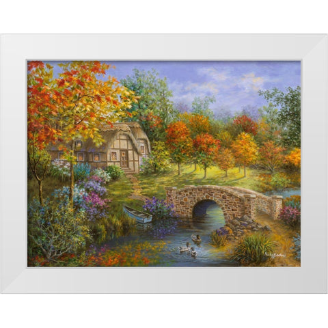 Autumn Beauty White Modern Wood Framed Art Print by Boehme, Nicky