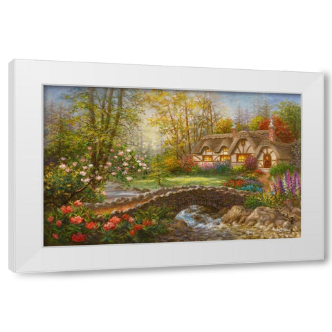 Home Sweet Home White Modern Wood Framed Art Print by Boehme, Nicky