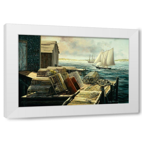 Lobster Pots New England White Modern Wood Framed Art Print by Boehme, Nicky