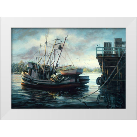 Sparkling Fish Nets White Modern Wood Framed Art Print by Boehme, Nicky