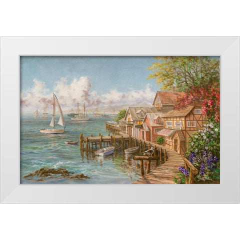 Marinerâ€™s Haven White Modern Wood Framed Art Print by Boehme, Nicky