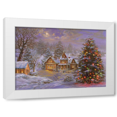 Happy Holidays White Modern Wood Framed Art Print by Boehme, Nicky