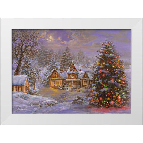 Happy Holidays White Modern Wood Framed Art Print by Boehme, Nicky