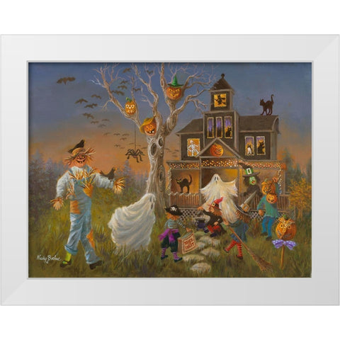 Spooky Halloween White Modern Wood Framed Art Print by Boehme, Nicky