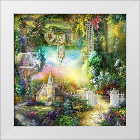 Take Me To Church White Modern Wood Framed Art Print by Boehme, Nicky