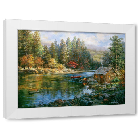 Campers Haven White Modern Wood Framed Art Print by Boehme, Nicky
