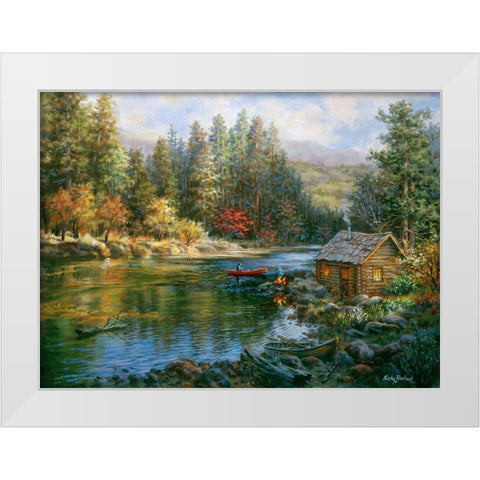 Campers Haven White Modern Wood Framed Art Print by Boehme, Nicky