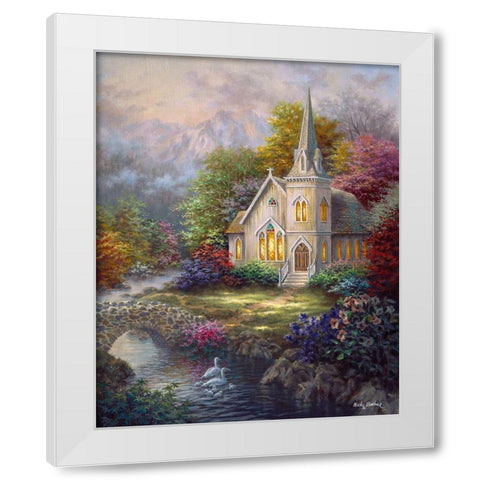 Serenity White Modern Wood Framed Art Print by Boehme, Nicky