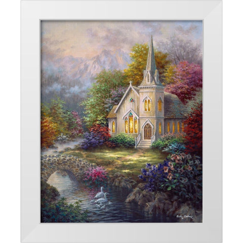 Serenity White Modern Wood Framed Art Print by Boehme, Nicky