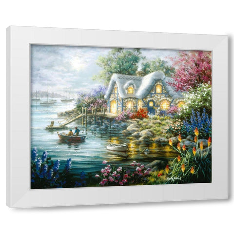Cottage Cove White Modern Wood Framed Art Print by Boehme, Nicky