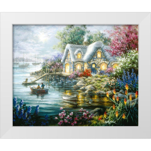 Cottage Cove White Modern Wood Framed Art Print by Boehme, Nicky