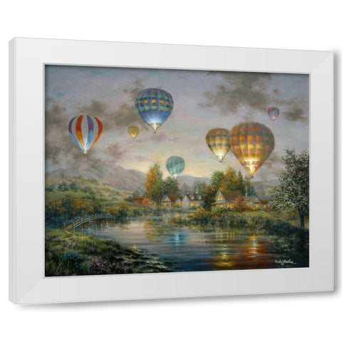 Balloon Glow White Modern Wood Framed Art Print by Boehme, Nicky