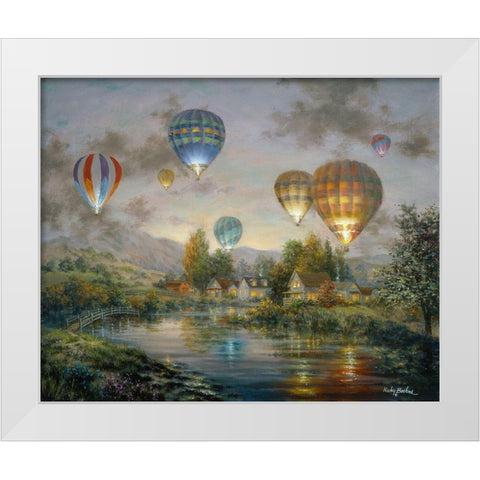 Balloon Glow White Modern Wood Framed Art Print by Boehme, Nicky