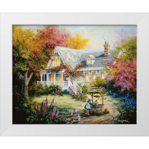 The Wishing Well White Modern Wood Framed Art Print by Boehme, Nicky