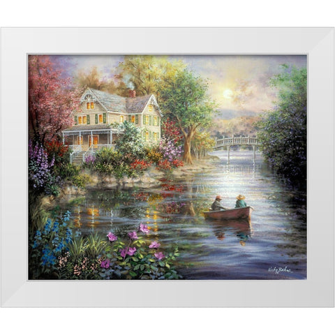 Evening Reflections White Modern Wood Framed Art Print by Boehme, Nicky
