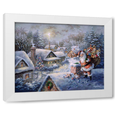 Bringing Joy And Happiness White Modern Wood Framed Art Print by Boehme, Nicky